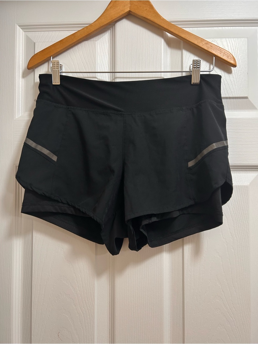 Hind Black Women's Athletic Running Shorts with Reflective Trim